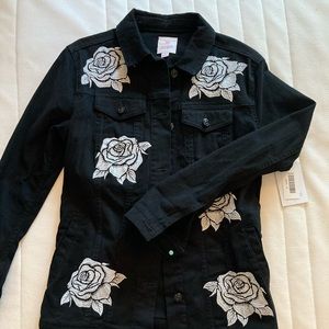 Embroidered floral denim jacket Lularoe Jaxon
